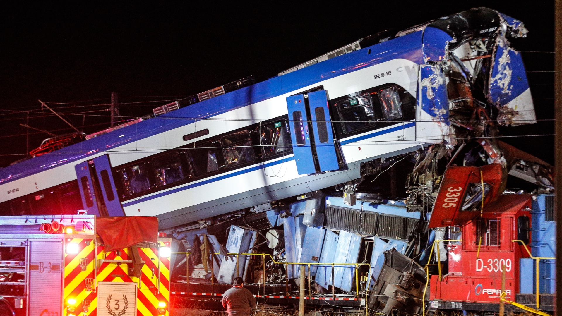 Choque de trenes en San Bernardo