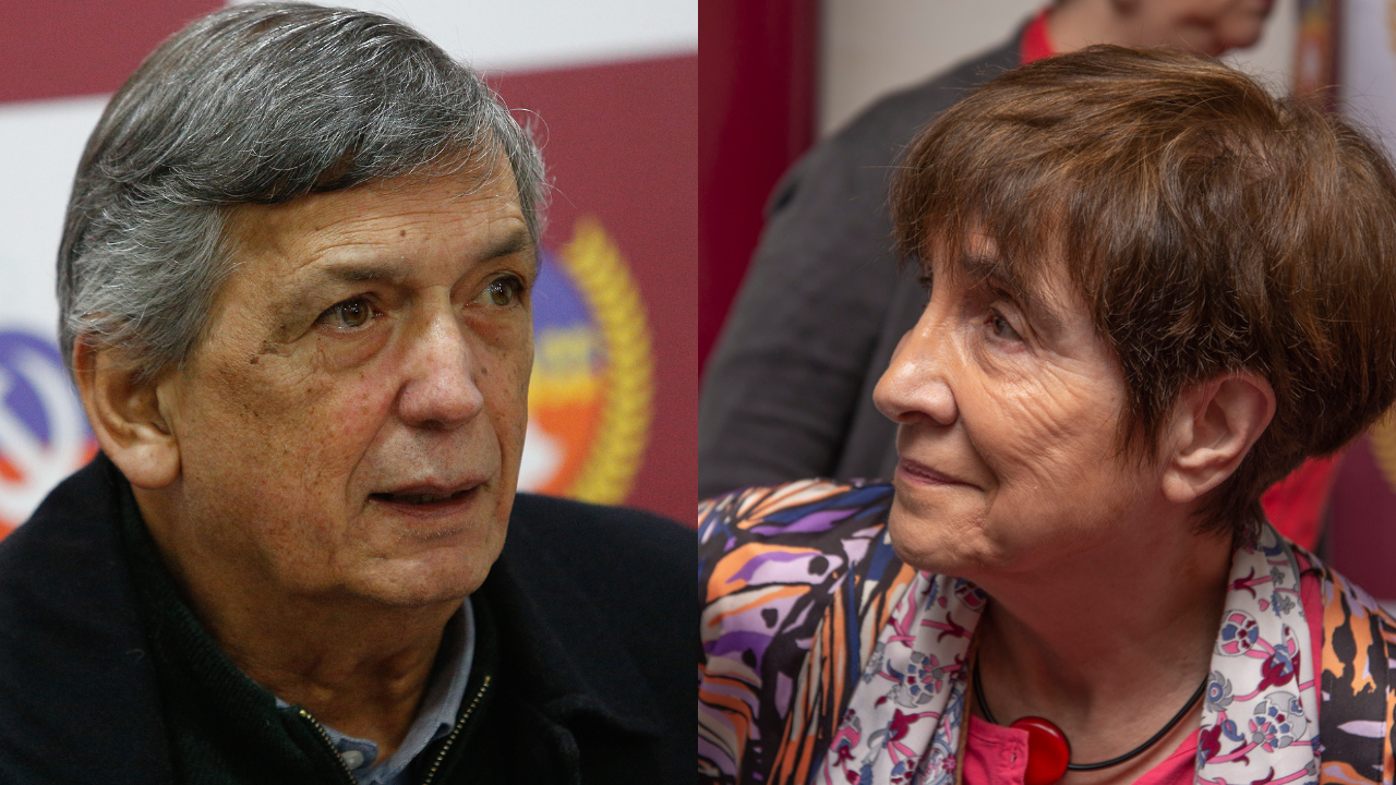 Lautaro Carmona y Carmen Hertz | Personeros del Partido Comunista | Imágenes de Agencia UNO